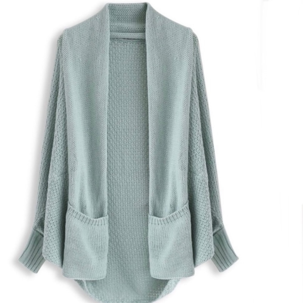 ChicWish Oversized Cozy Cardigan Sweater Sz L/XL Mint NWT